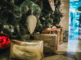 gift box under the christmas tree
