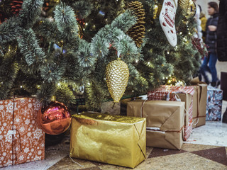 gift box under the christmas tree