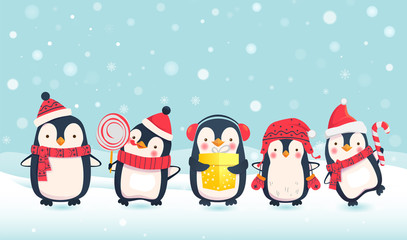 penguins cartoon illustration