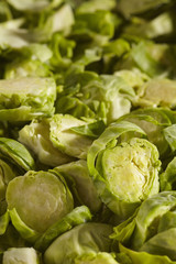 Raw, sliced Brussels Sprouts