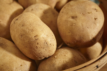 whole, fresh, raw white potatoes from Lancaster County, Pennsylvania, USA