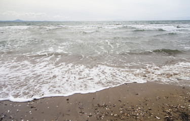 Fototapeta na wymiar Empty sea beach