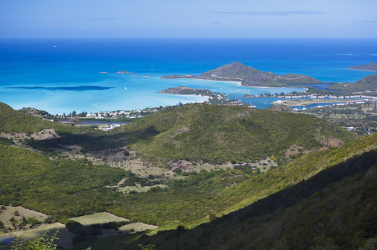 Antigua Coastline High Angle View