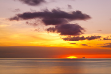Fototapeta na wymiar Little Island With Colorful Sunset, Antigua