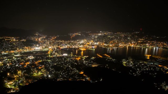 稲佐山の夜景フィクス-タイムラプス