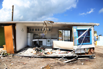 Hurricane Irma damage to a trailer park