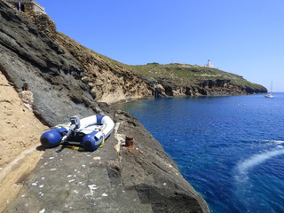 Fototapeta na wymiar Columbretes. Reserva marina de las Islas Columbretes a 50 km de Castellon (España)