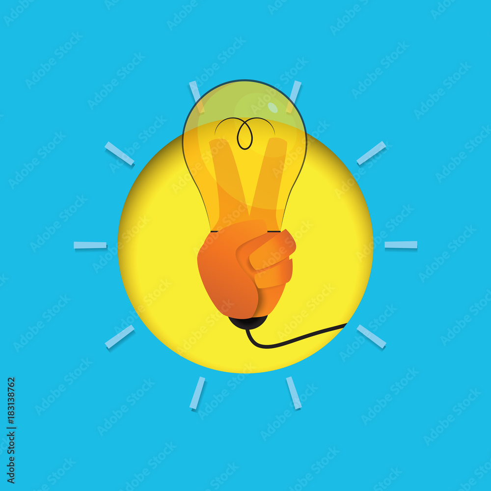 Poster light bulb icon with creative idea flat design.business start up concept.vector illustration.