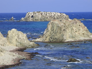 Fototapeta na wymiar Isla de Tabarca en Santa Pola, isla del mar Mediterráneo a unos 22 km de Alicante (Comunidad Valenciana, España)