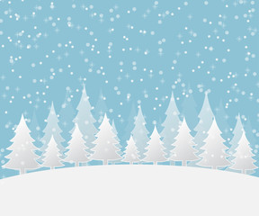 Christmas Greeting Card with Christmas tree. Vector illustration