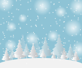 Christmas Greeting Card with Christmas tree. Vector illustration