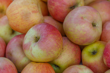 The pink apple in the market.