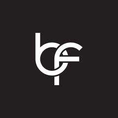 Initial lowercase letter bf, overlapping circle interlock logo, white color on black background