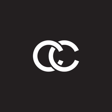 Initial lowercase letter cc, overlapping circle interlock logo, white color on black background