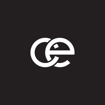 Initial lowercase letter ce, overlapping circle interlock logo, white color on black background