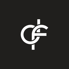 Initial lowercase letter df, overlapping circle interlock logo, white color on black background