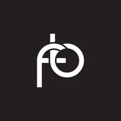 Fototapeta premium Initial lowercase letter fb, overlapping circle interlock logo, white color on black background