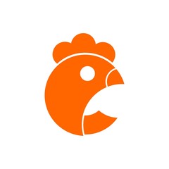 Chicken C alphabet logo design concept