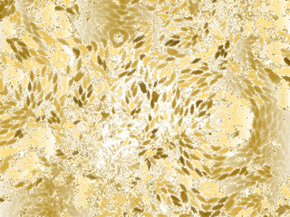 Gold sequins texture. Abstract halftone background. Vector golden pattern of round elements.