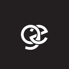 Initial lowercase letter gz, overlapping circle interlock logo, white color on black background