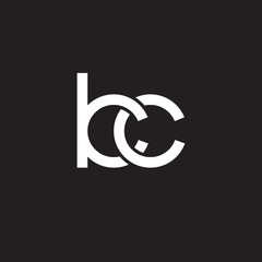 Initial lowercase letter kc, overlapping circle interlock logo, white color on black background