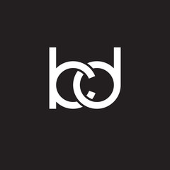 Initial lowercase letter kd, overlapping circle interlock logo, white color on black background