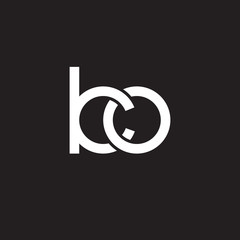 Initial lowercase letter ko, overlapping circle interlock logo, white color on black background