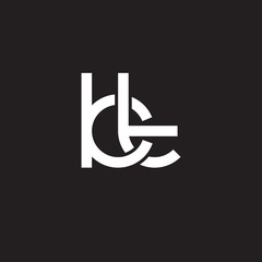 Initial lowercase letter kt, overlapping circle interlock logo, white color on black background