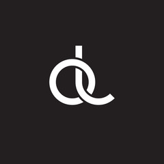 Initial lowercase letter ol, overlapping circle interlock logo, white color on black background