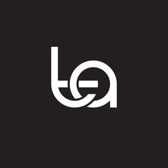 Initial lowercase letter ta, overlapping circle interlock logo, white color on black background