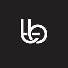 Initial lowercase letter tb, overlapping circle interlock logo, white color on black background