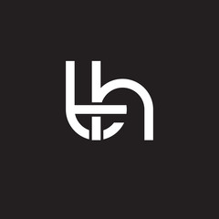 Initial lowercase letter th, overlapping circle interlock logo, white color on black background © ariefpro