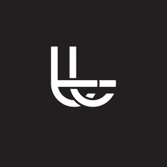 Initial lowercase letter tt, overlapping circle interlock logo, white color on black background