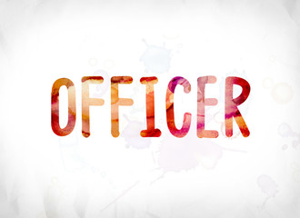 Officer Concept Painted Watercolor Word Art
