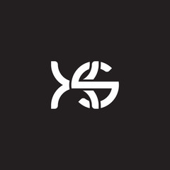 Initial lowercase letter xs, overlapping circle interlock logo, white color on black background