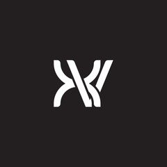 Obraz premium Initial lowercase letter xv, overlapping circle interlock logo, white color on black background
