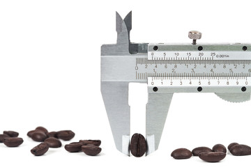 Measure the coffee beans ,concept quality control of coffee