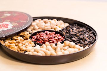 Traditional chinese assorted snack tray