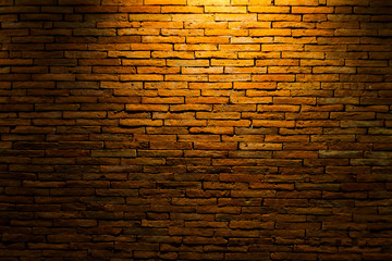 Fototapeta na wymiar brick wall with light for abstract background