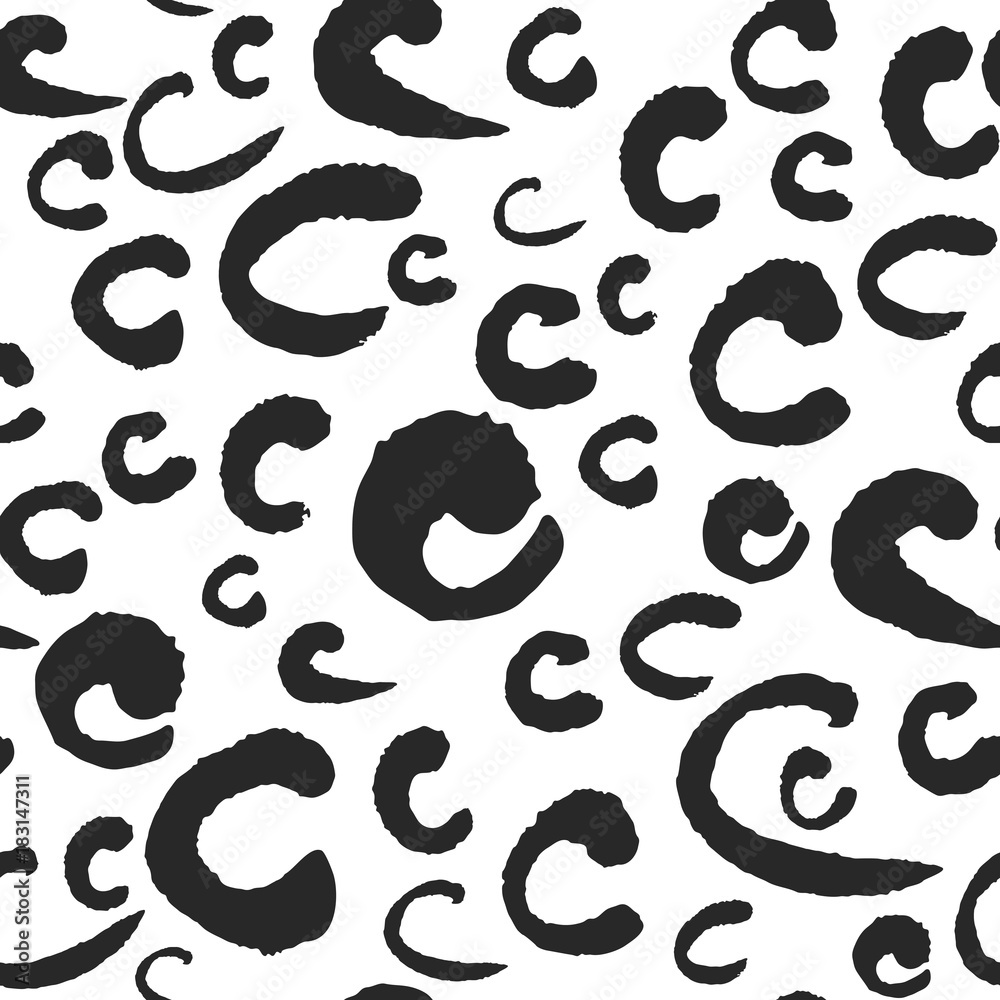 Poster vector seamless pattern with calligraphy letters c