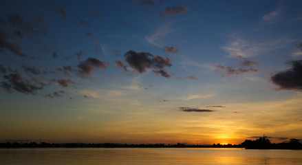 Evening sky while Sunset at Tungsarng KHONKAEN., Thailand