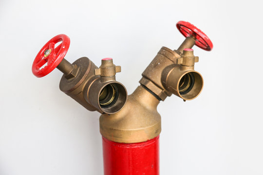 Fire hydrant Y shape on white background