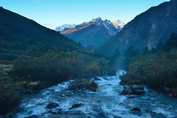 The river on the east slope of Mount Everest