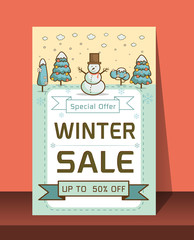 Winter Sale banner Vector illustration