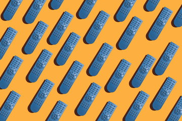 Blue TV remote repeated pattern background