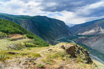 Fototapeta na wymiar Valley of Chulyshman river. Altai Republic. Russia