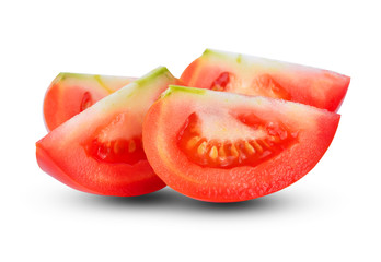 Fresh tomatoes on white background