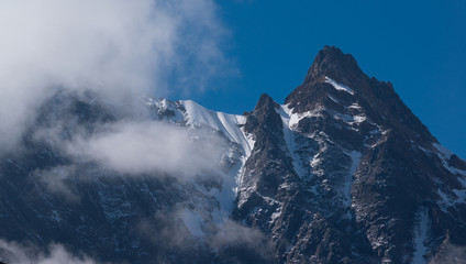 Fototapeta na wymiar The peak of Everest’s eastern face