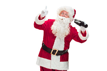 Portrait of Man in Santa Claus Costume
