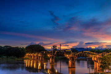 Fototapeta premium River Kwai railway bridge, The bridge of history world war 2 in Kanchanaburi province, Thailand.